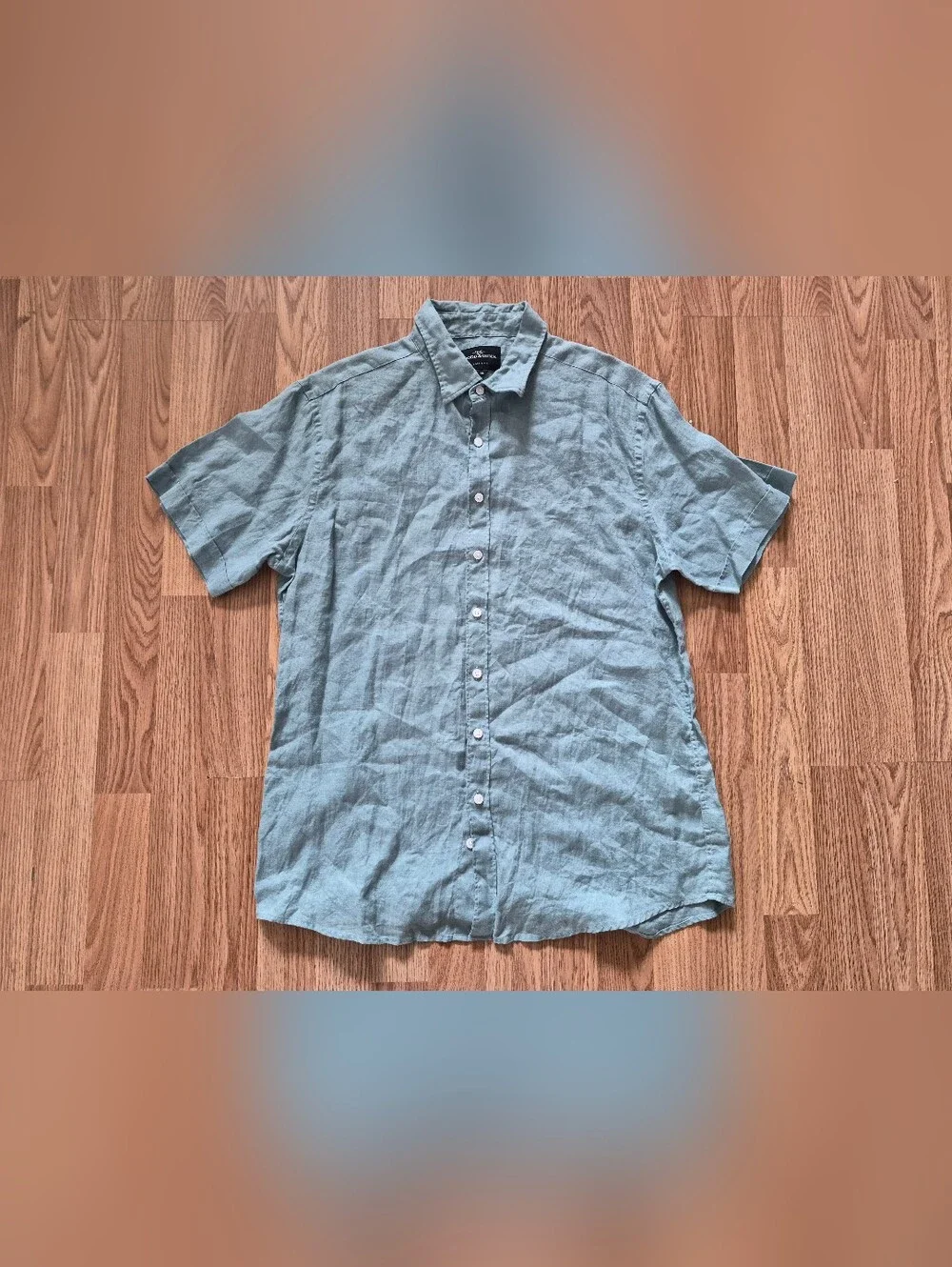 Rod & Gunn Sports Fit Men's Green Linen Short-Sleeve Button-Down Shirt